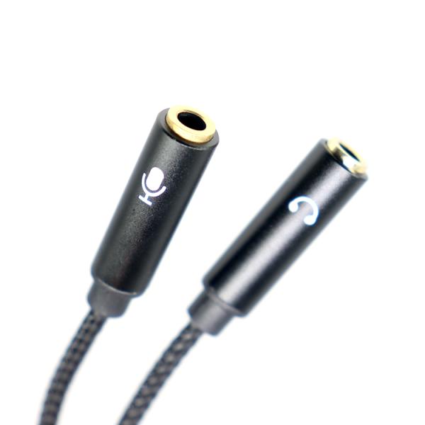 1 Input to 2 Output Y Shape 3.5mm AUX Stereo Audio Mic Headphone Splitter Adapter Cable