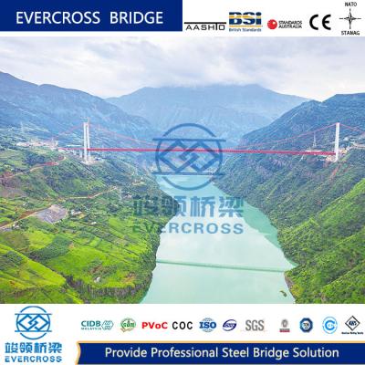 Prefabricate Steel Cable Suspension Prefab Steel Bridges Professtional Painted 