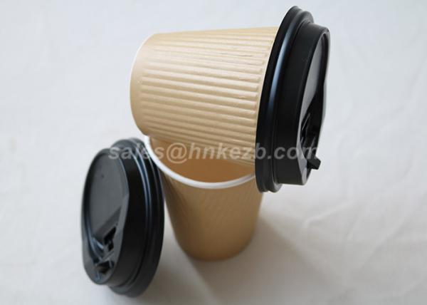 Customized 20oz Hot Drink Cups With Lids , Ripple Disposable Cups For Hot Drinks