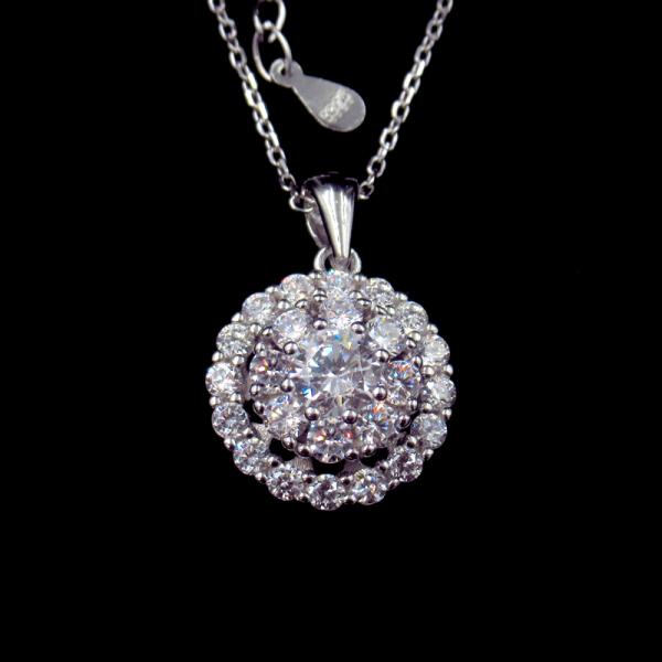 Engagement Silver Butterfly Necklace / CZ Stone Anniversary Gift Necklace