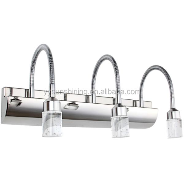 Customizable Easy Mount LED Flexible Goose Neck Bathroom Mirror Light IP 44 Wall Mount Mirror Lamp 3000k-6000k