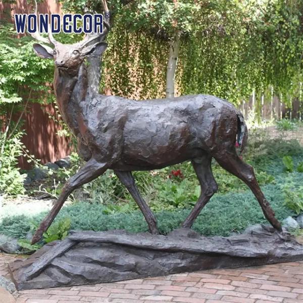 Украшение открытого сада, статуя оленей в натуральную величину металла животная бронзовая