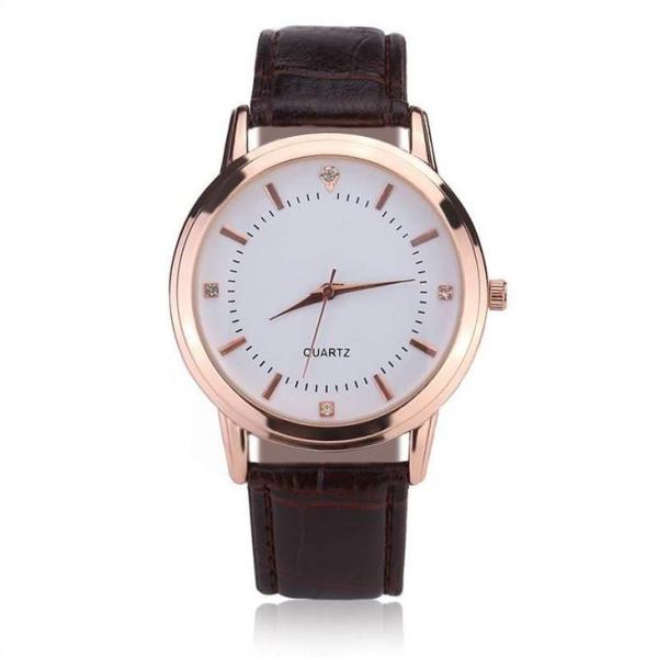 Diamond Bracelet Couple Quartz Watch Alloy Leather For Ladies Needle Buckle