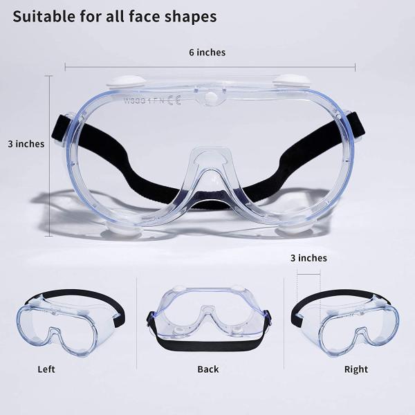 Wide Vision Medical Protective Goggles , Medical Grade Protective Eyewear