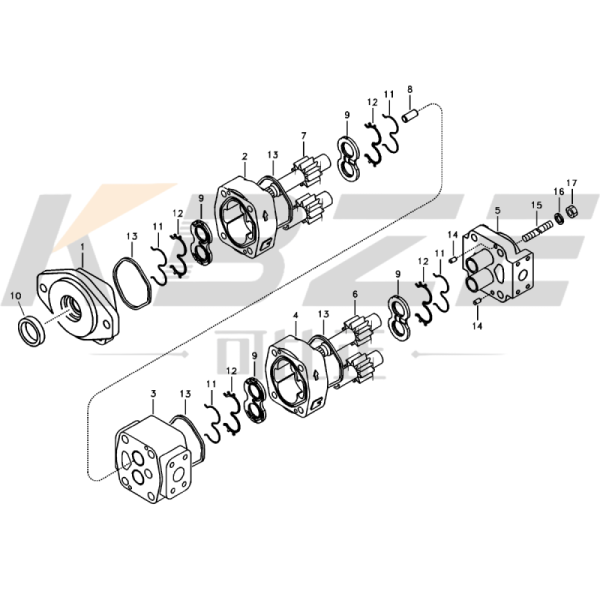 KBZE BRAND VOE14561970 VOE14537295 GEAR PUMP ASSY FITS FOR VOLVO EC460B EC460C EXCAVATOR