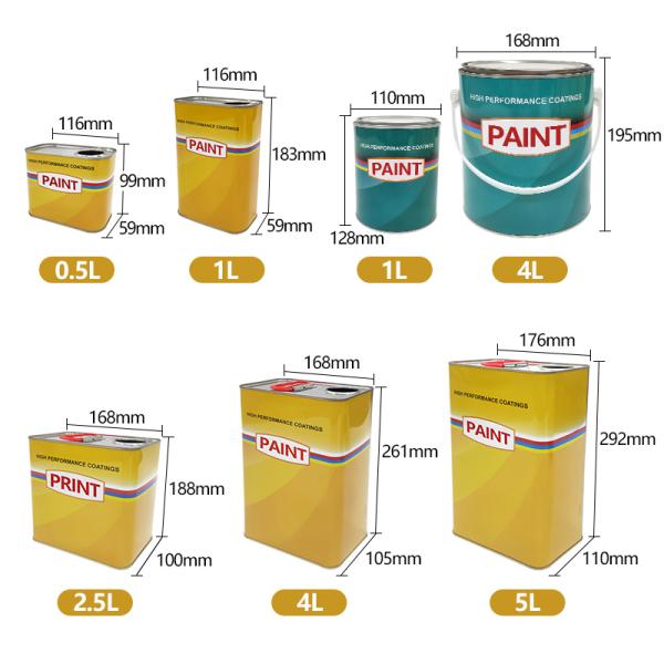 1-4L Gallon Car Paint Tin Cans Round Tinplate Cans With Lever Lid