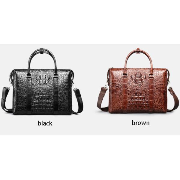 Factory wholesale sales promotion crocodile leather handbag shoulder slung briefcase men's business bag