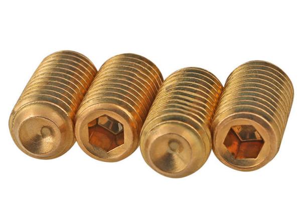 Yellow Brass Hex Socket Metal Set Screws GB80 Drive Cup Point Headless Screw