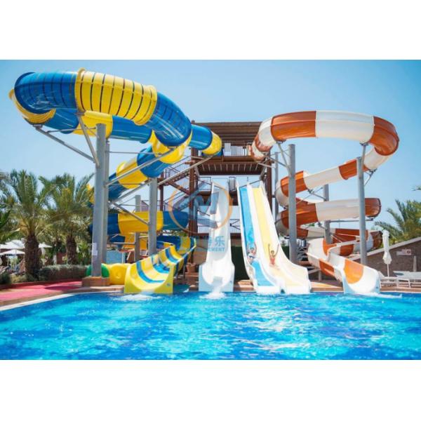 H8M Water Park Slide Customzied Anti Corrosion With Colorful Features