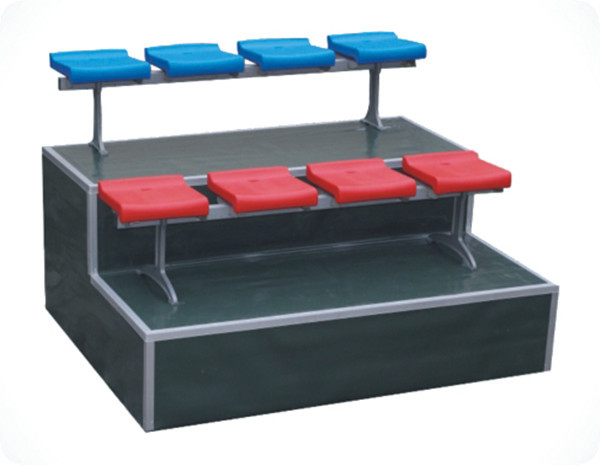 Flat Back HDPE 3rows Orange Stadium Seats Outdoor Bleacher Seating