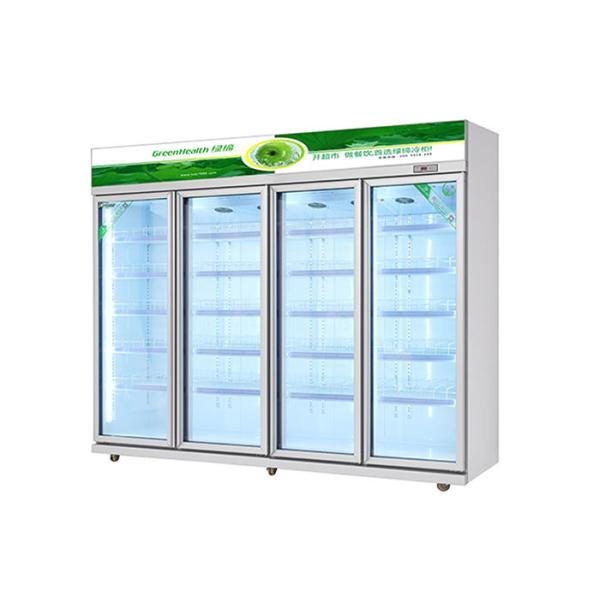 Four Glass Door Combination Freezer Cooler For Beverage Display