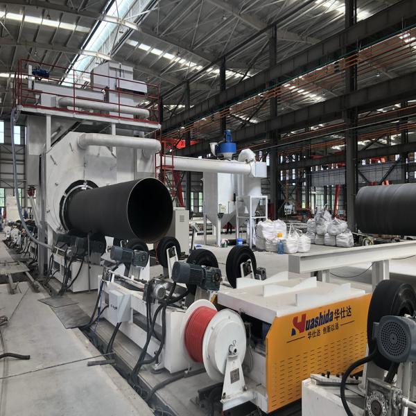 PLC-Controlled PUR Foam Spray PE Spiral Wrapping Production Line for Large-Diameter Pre-Insulated Steel Pipes with Three-Layer Trinity Composite Structure