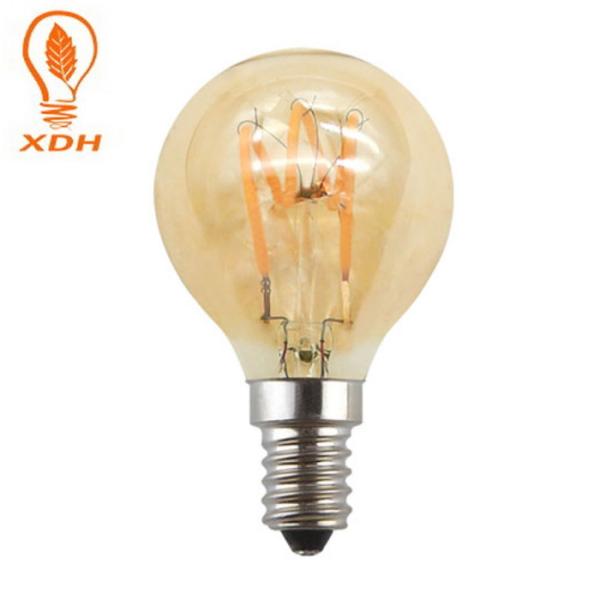 Estilo Amber Glass Light Bulb do vintage do diodo emissor de luz Edison Bulb G45 3W da espiral do globo 45*78mm