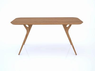 Mesa de jantar de madeira nórdica feita à mão com estrutura sólida pernas robustas