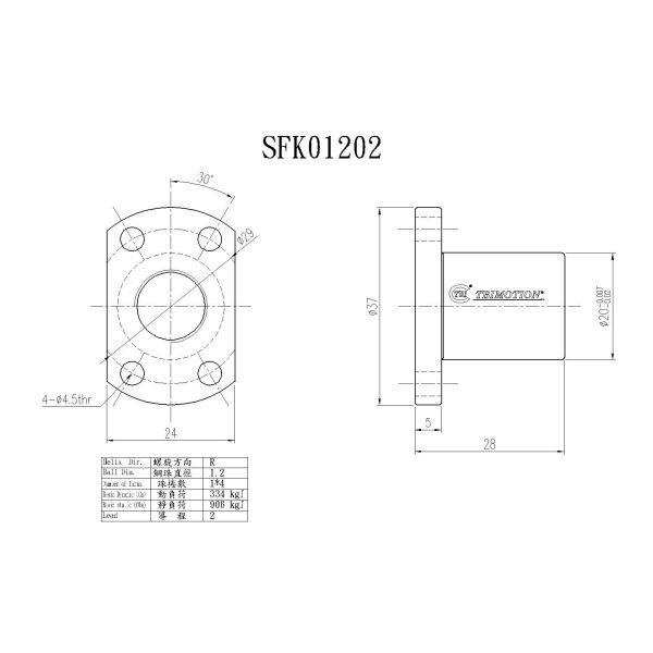 SFK01202 12mm Diameter Cnc Machine Ball Screw Ball Screw Shaft Industrial Grade