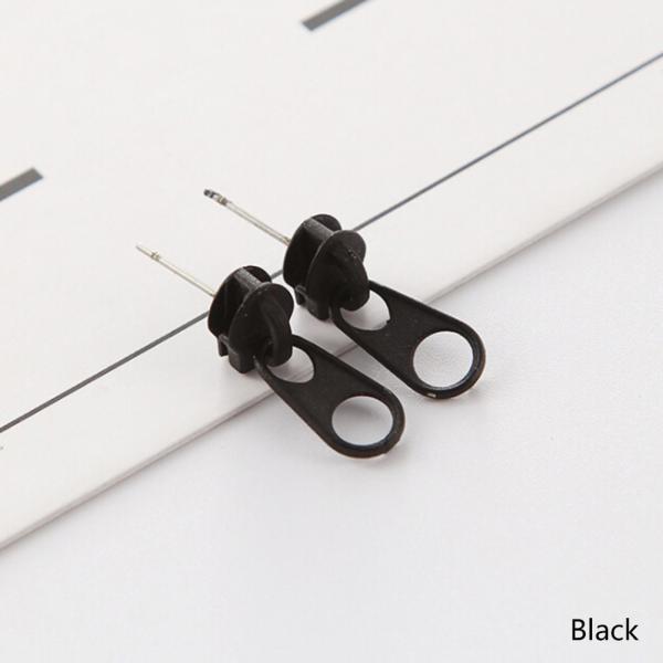 Punk Rock Zipper Earrings Tools Stud Stainless Steel Tragus Cartilage Ear Piercing Women Men Body Jewelry
