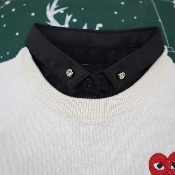 Children's fake-shirt faux shirt Collar neck long sleeve girls full needle Kid Knitted sweater
