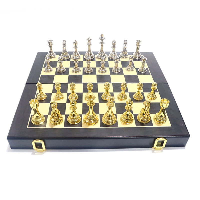 Wholesale Custom Luxury Chess Set with Foldable Design and Zinc-Alloy Material Chessboard
