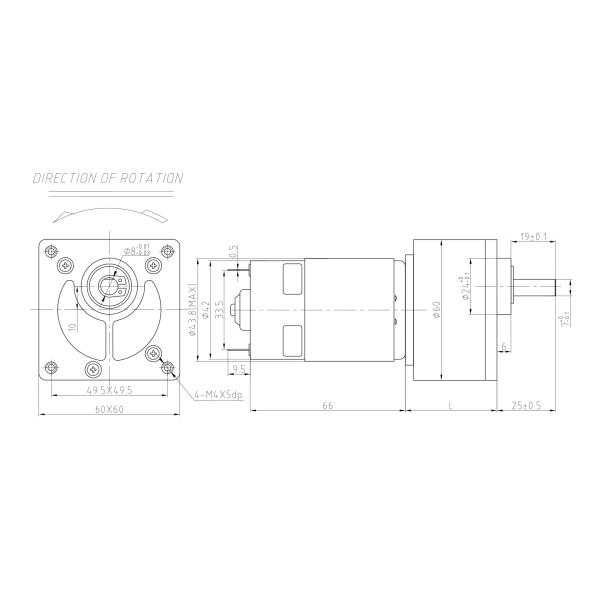 60mm 12v 24V DC Gear Motor Low Rpm High Torque 40W 35w 15 Rpm Speed 775