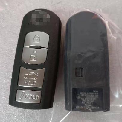 a identificação chave esperta WAZSKE13D01 433MHZ do FCC da corrente de relógio de Mazda de 4 botões para destrava a porta de carro