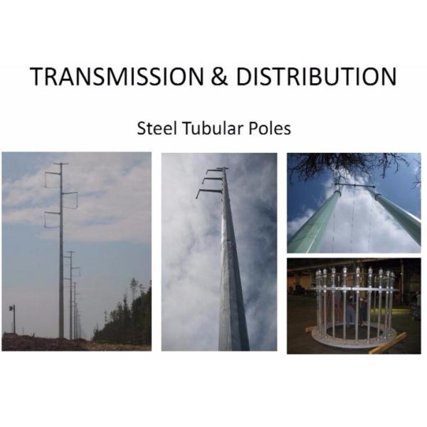 Powerful Galvanized Steel Pole Electric Utility Pole With FRP 9m 7.2mm
