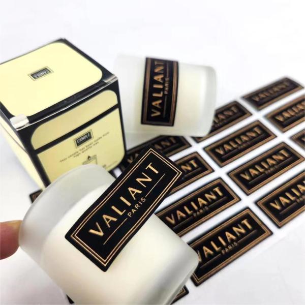Digital Printing Gold Stamp Wedding Candle Stickers Scented Decorative Candle Business Labels