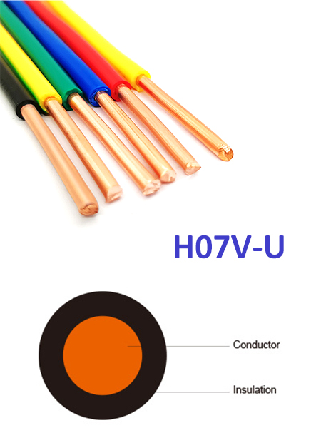 450/750V Single Core Flexible Electrical Cable PVC Insulated Sheathed Solid Copper Electric Building Wire