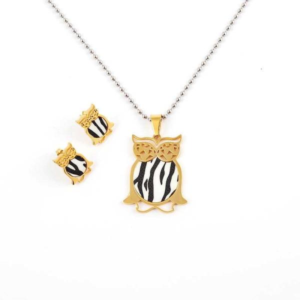 South American Fashion Stainless Steel Earrings With Matched Pendant Necklace Set CQT22