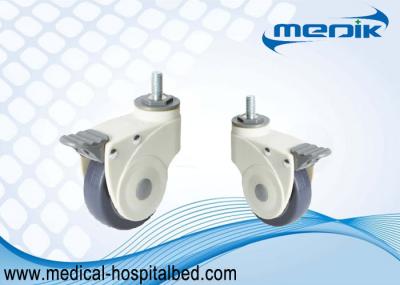 Rodízios resistentes rosqueados de nylon da cama da haste da construção de corpo para o equipamento do hospital