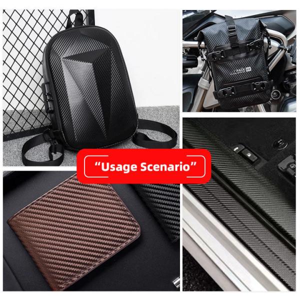 1.0mm Thick Carbon Fiber PU Synthetic Leather for Bags Wallets Belts Car Boutiques Faux Leather Material