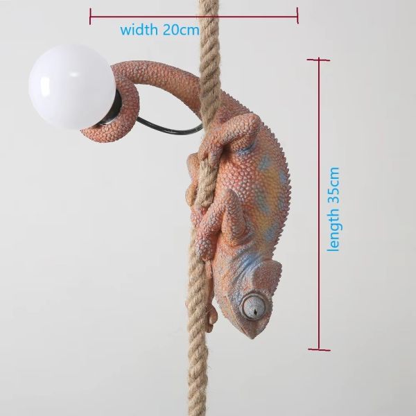 Retro pendant light Resin White color chameleon pendant Lamp Animal chandelier (WH-VP-299)
