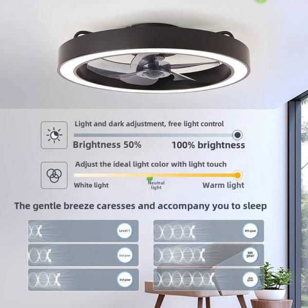 2025 Nouveau éclairage Lumière de ventilateur japonais standard transfrontalière Lumière de ventilateur de plafond LED Intégré chambre à coucher salle à manger Lampe ABS
