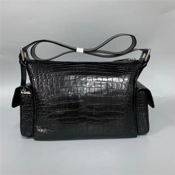 Exotic Genuine Alligator Skin Men Flap Pockets Bag Authentic Crocodile Leather Soft Satchels Purse Male Shoulder Bag