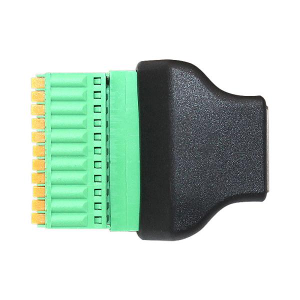 RJ45 Network Plug Male or Female 10P10C RJ48 to 10 pin Screw Terminal Block Adapter
