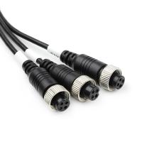 plutônio à prova de chama do cabo video da extensão de 8m 4 Pin Rear View Camera Cable impermeável