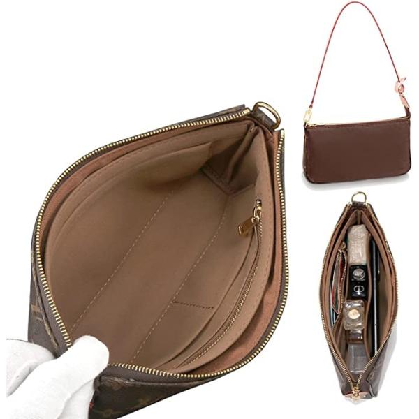 Shaped Microfiber Genuine Leather Multi Pocket Louis Vuitton Bag