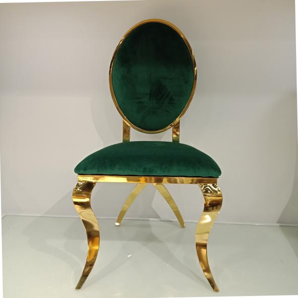 94cm Height Gold Leg Green Velvet Chairs For Wedding