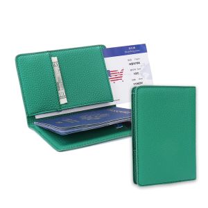 PU Leather Multi Pocket Travel Organizer Passport Slot Card Holder Cash Ticket Storage