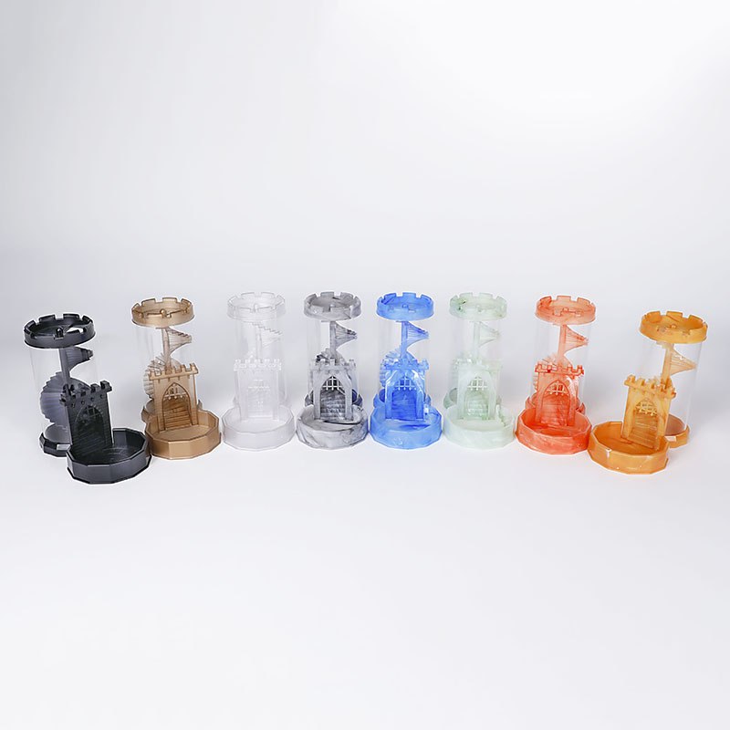 Customized Color Durable Plastic Spiral Staircase Design Dice Tower for DND Game Dice Cup