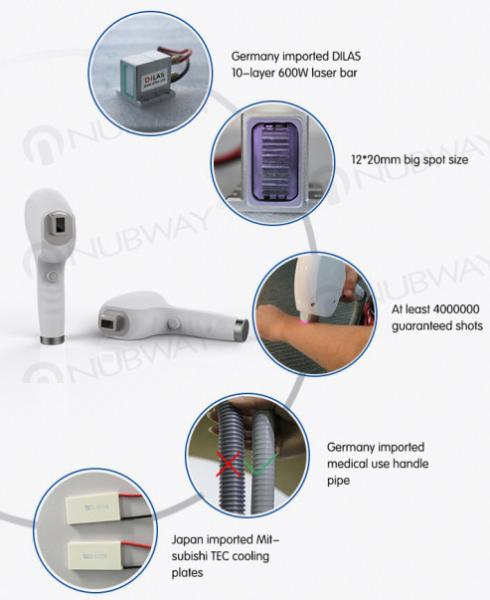 Semi-conductor+Sapphire+Microchannel 808nm diode laser hair removal machine