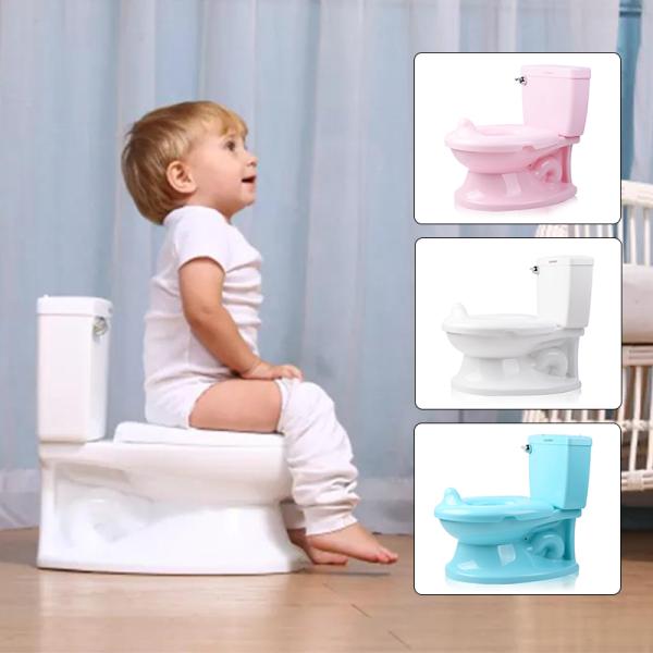 Ouninbear Plastic Handle Button Baby Potty Training Toilet with Training Potty Feature
