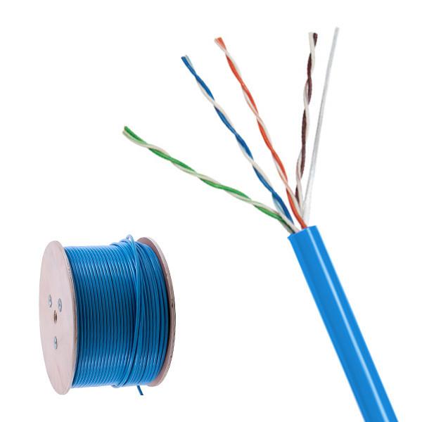 1000ft 23AWG UTP CAT6A Cable CMR Plenum Cable Blue PVC Jacket Against Dust