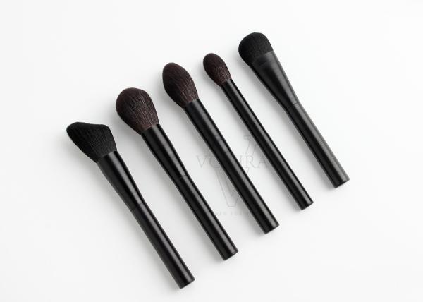 Grupo de escova natural 12pcs da composição do cabelo do vegetariano com o punho de tiragem do metal do fio preto