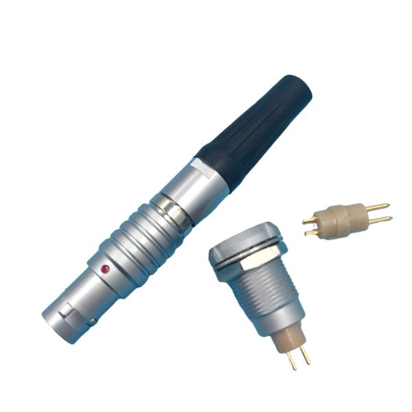 Male Female Circular Push Pull Connectors 2 Pin Threaded Coupling