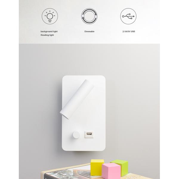 LED Wall Lamp With Dimming Switch 3W Bedside wall lamp Bedroom Reading Wall Sconce Light For book room Hotel Apartment