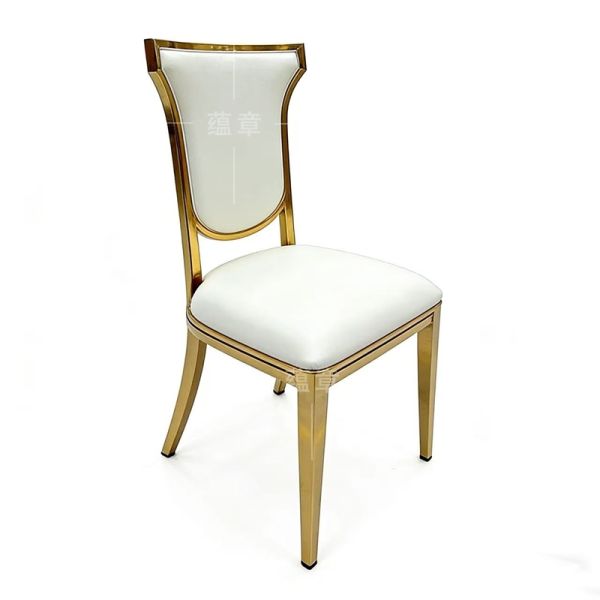 Hot Sale Modern Cheap Wedding Party Events Furniture High Back Stainless Steel Gold Banquet Dining Chair