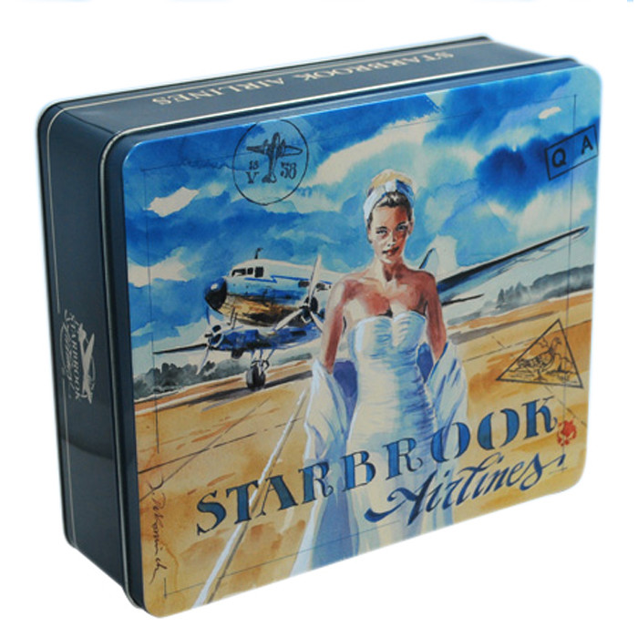 Customized Embossing Rectangular Tin Box For Packaging