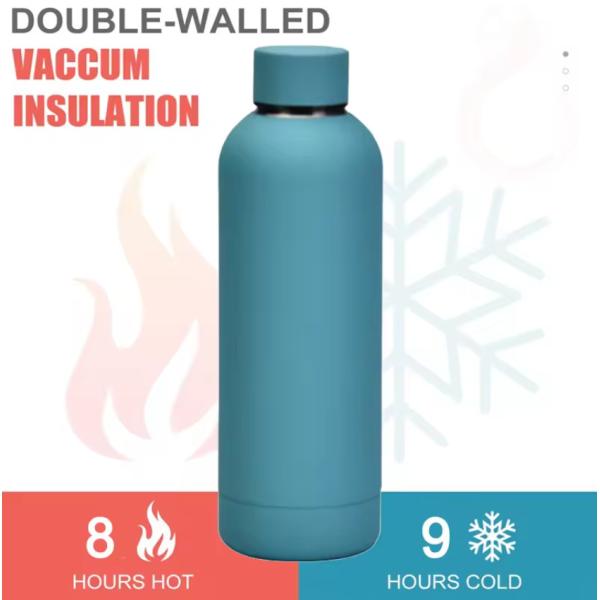 Touch Rubber Paint Double Wall Vacuum Flask Tumbler 500ml Stainless Steel Water Bottles