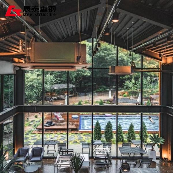 Prefabricated Steel Material  Steel Structure Commercial Building Coffee Shop Library