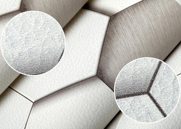 Greywhite Removable Modern 3D Wallpaper for Living Room 1500g Mould Proof